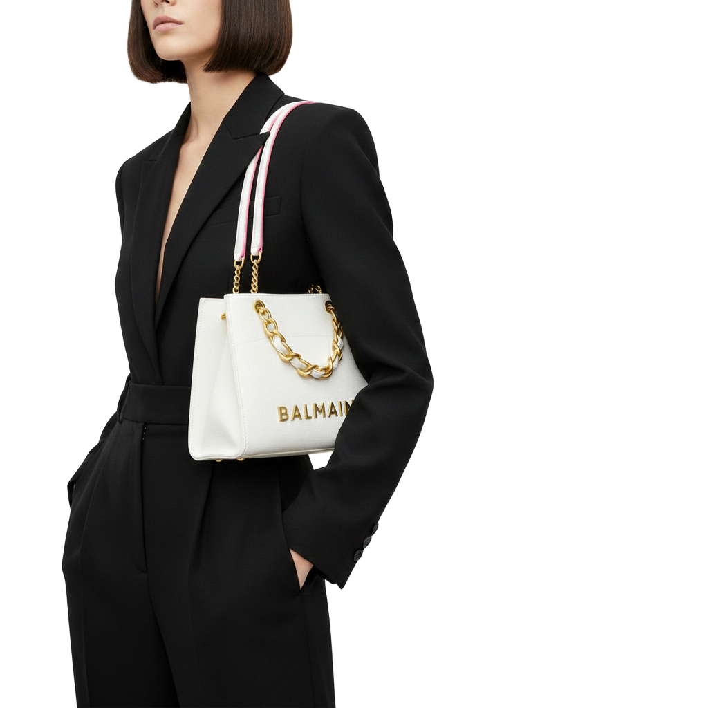 Balmain White Canvas Tote Bag 🤍✨💖