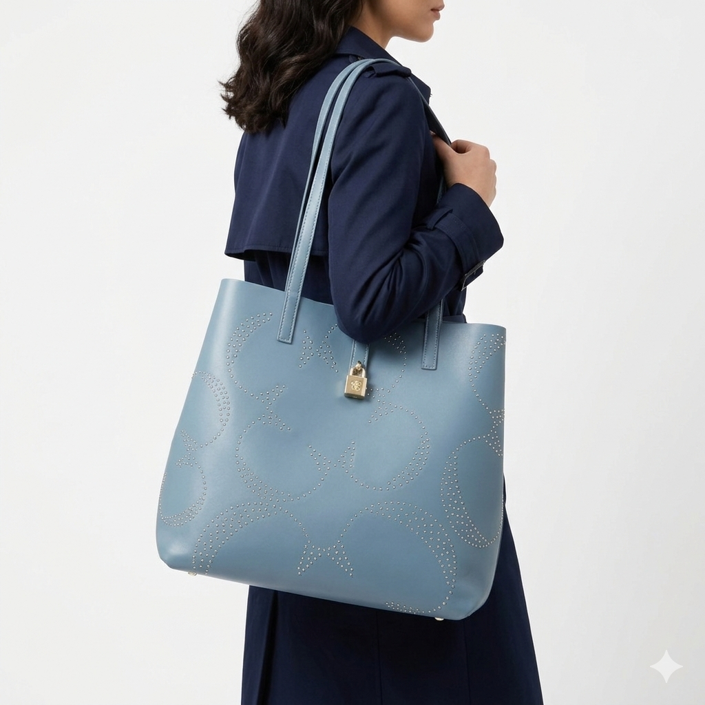 Guess Blue Studded G-Logo Tote Bag 💎👜✨