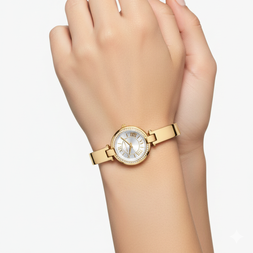 Michael Kors Lauryn Gold-Tone Bangle Watch ✨👑⌚