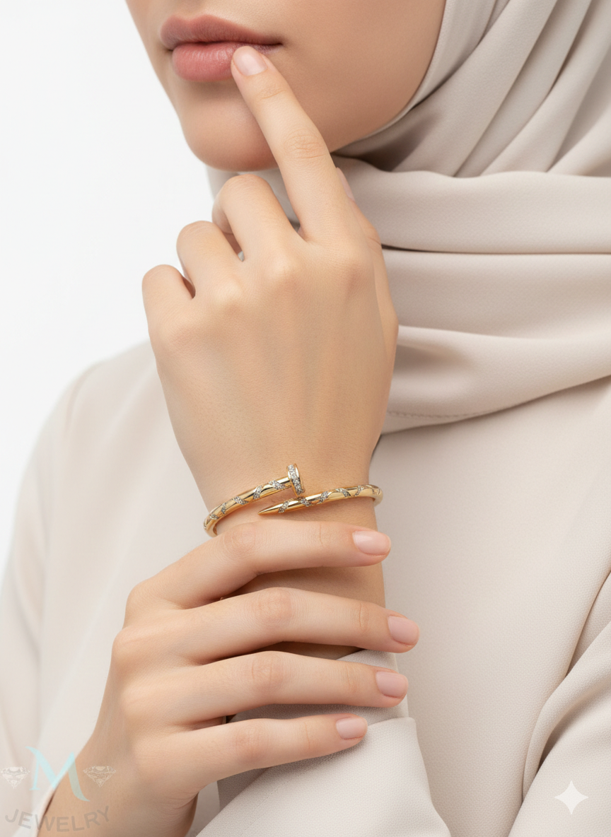 Jewelry Juste un Clou Style Diamond Pavé Gold Bangle 💎✨💫