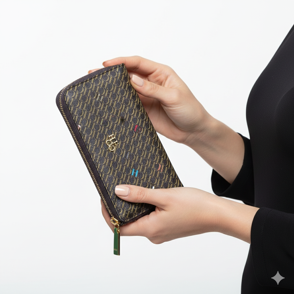 CHCH Monogram Zip-Around Wallet with Vibrant Logo Accents 👜🌈✨
