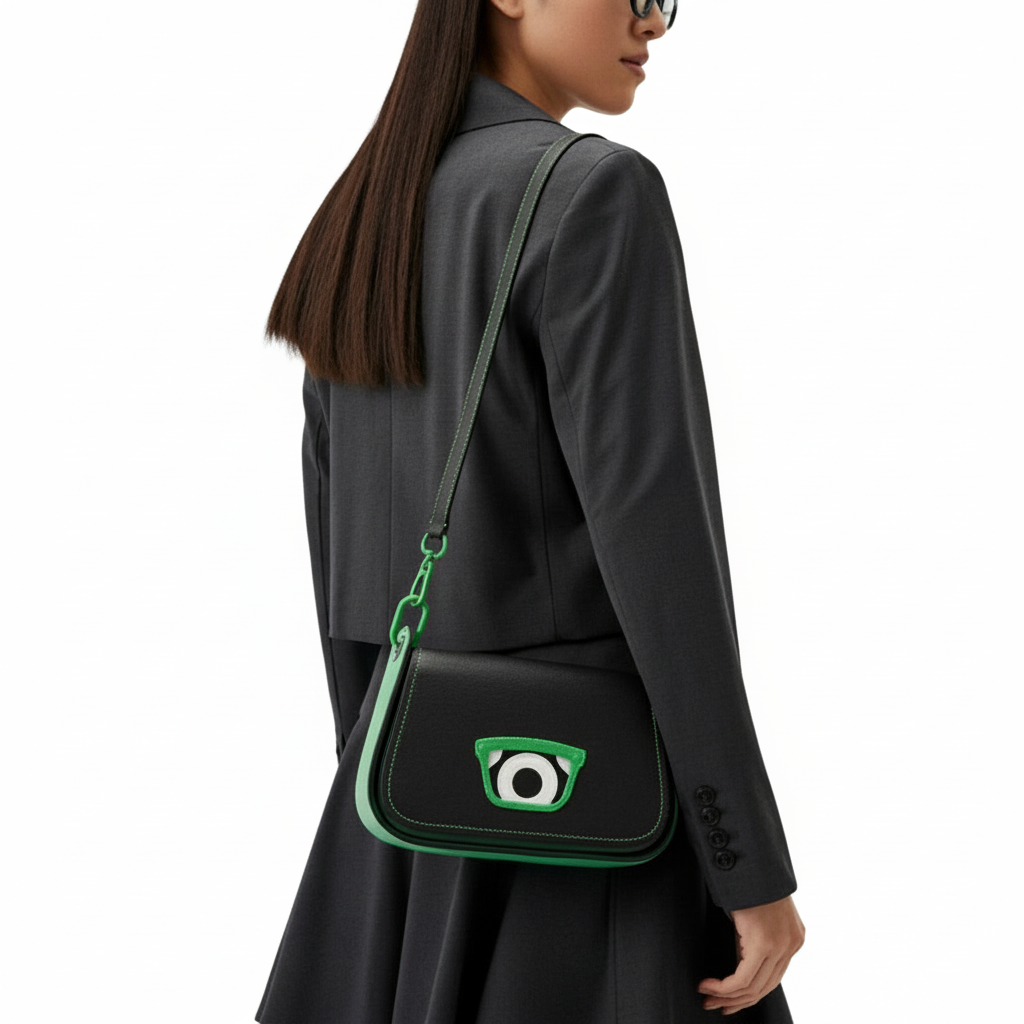 Karl Lagerfeld K/Ikonik Black and Green Crossbody Bag with Eye Detail 💚⚫️👁️