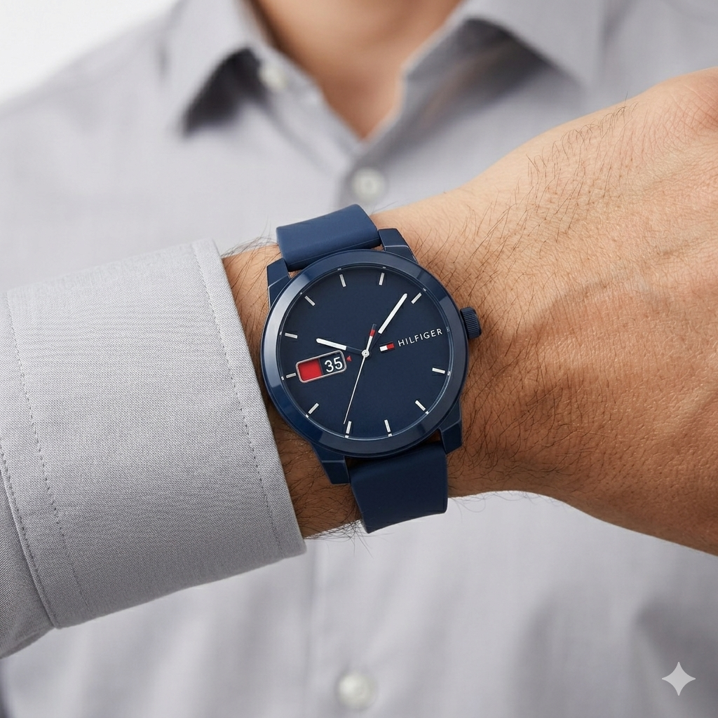 Tommy Hilfiger Navy Blue Sport Watch with Silicone Strap ⌚️🌊🏙️