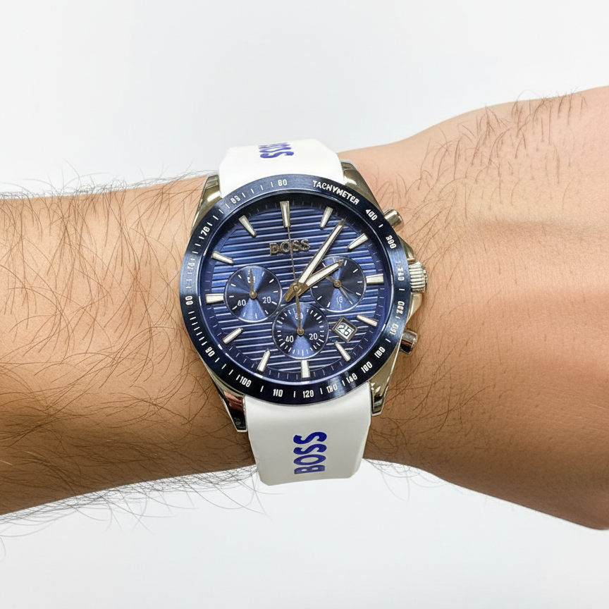 Hugo Boss Sport Chronograph Blue Dial Watch ⌚️🌊✨