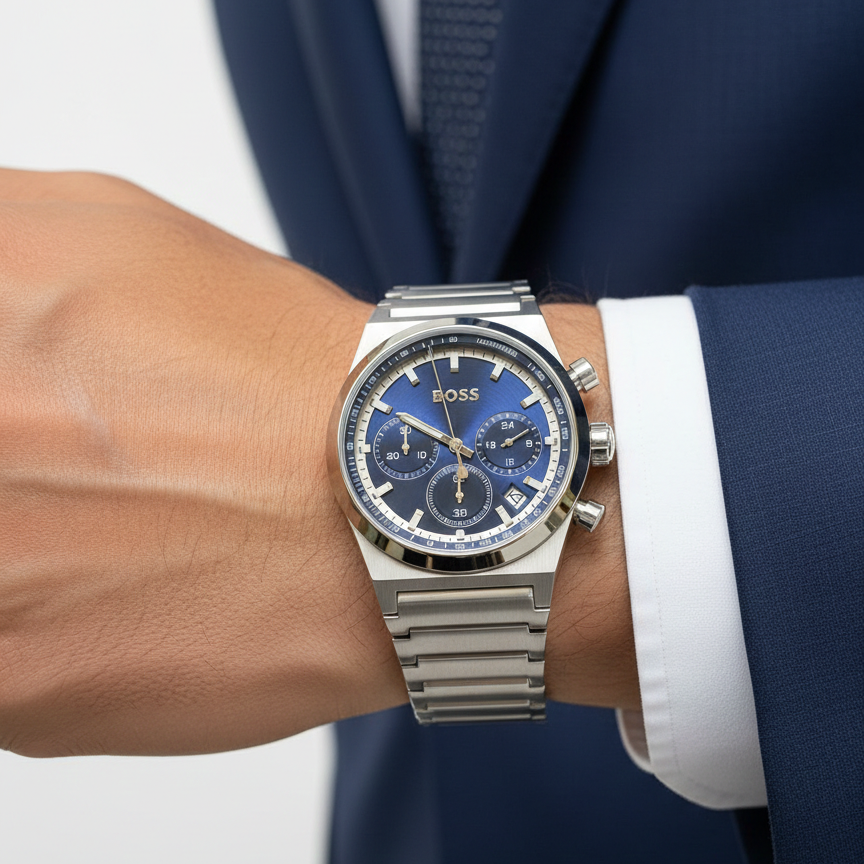 BOSS Sport Lux Chronograph Watch with Blue Sunray Dial ⌚✨🔵