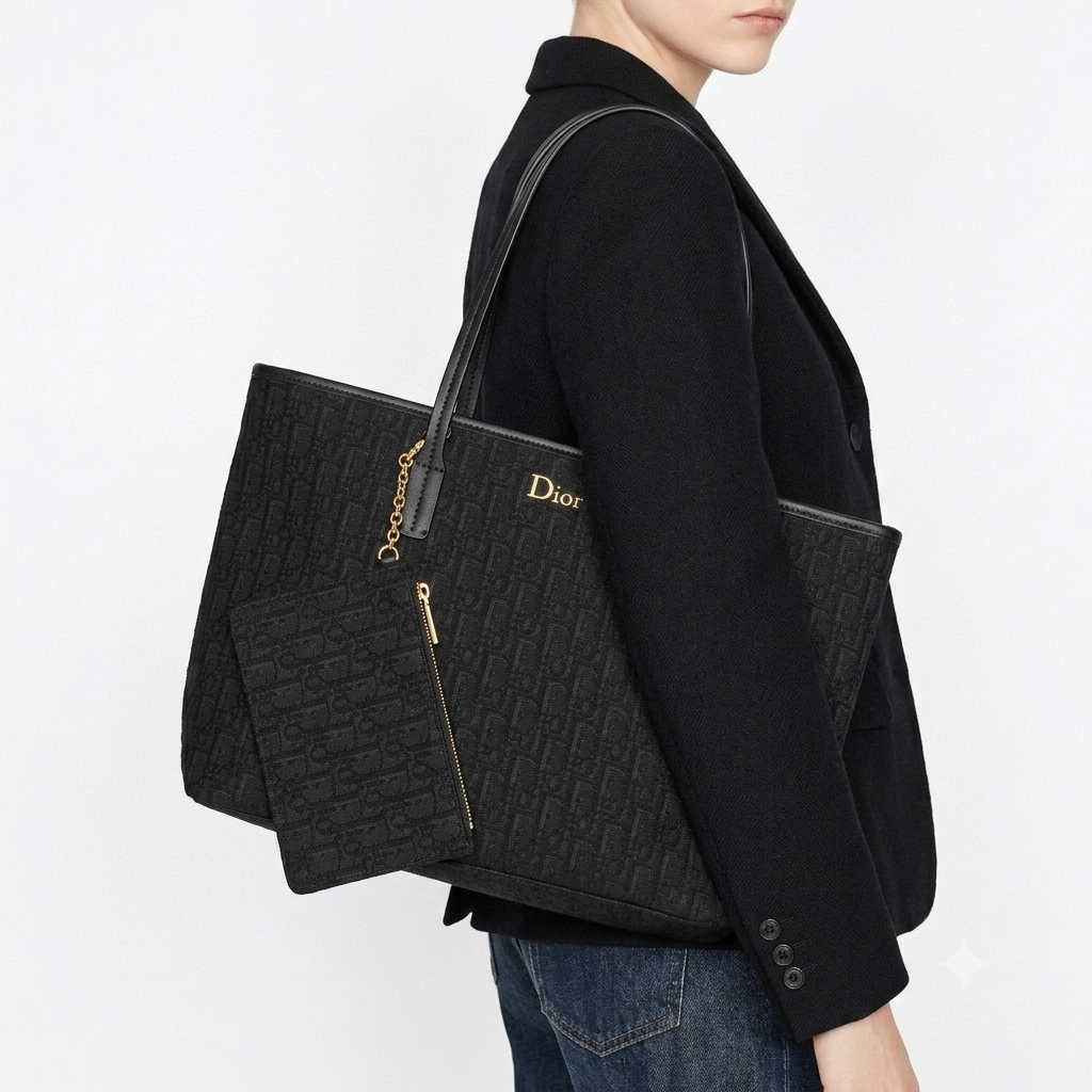 Christian Dior Monogram Tote Bag with Matching Pouch 👜✨