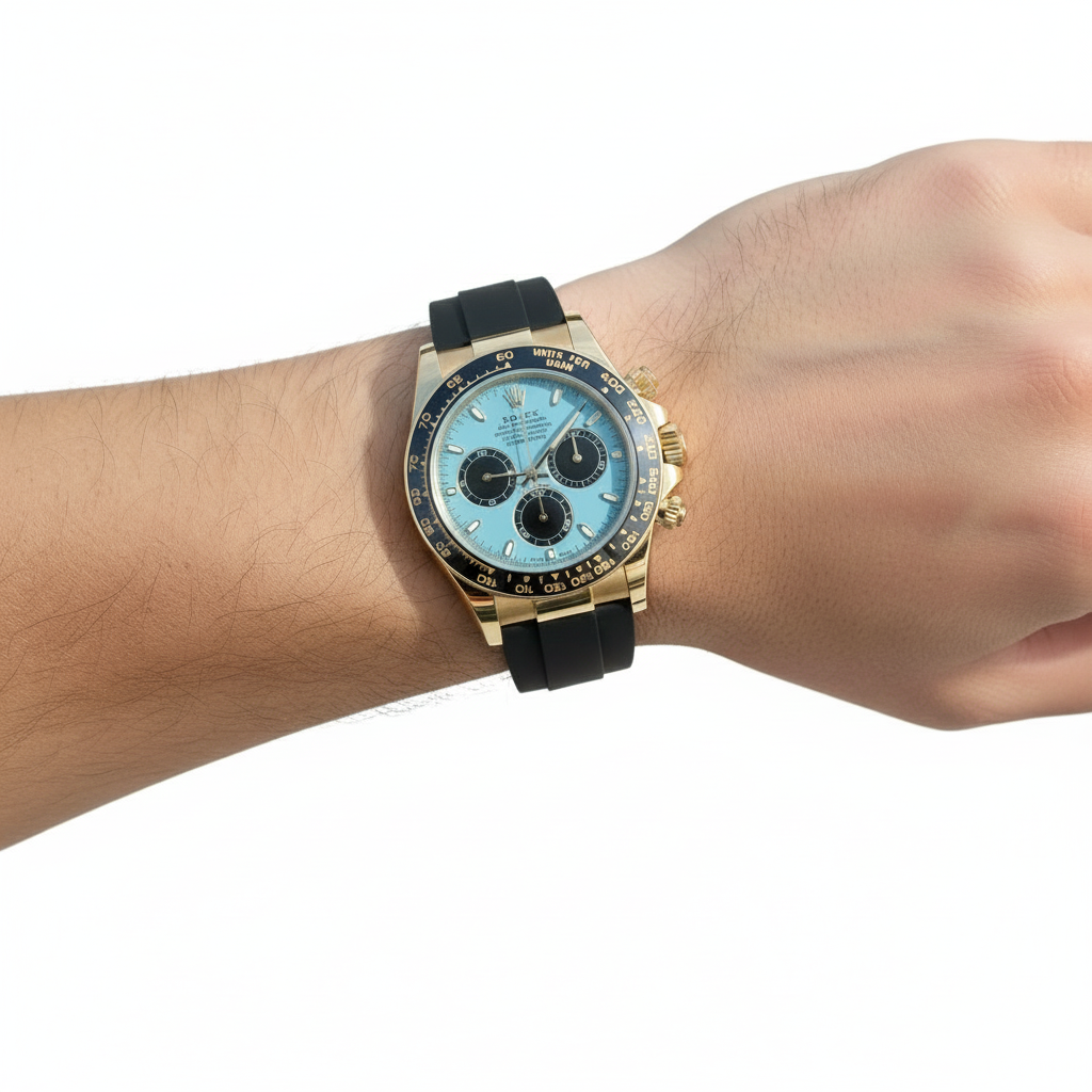 ROLEX Daytona Chronograph Gold Sky Blue Dial Watch ⌚💰💎