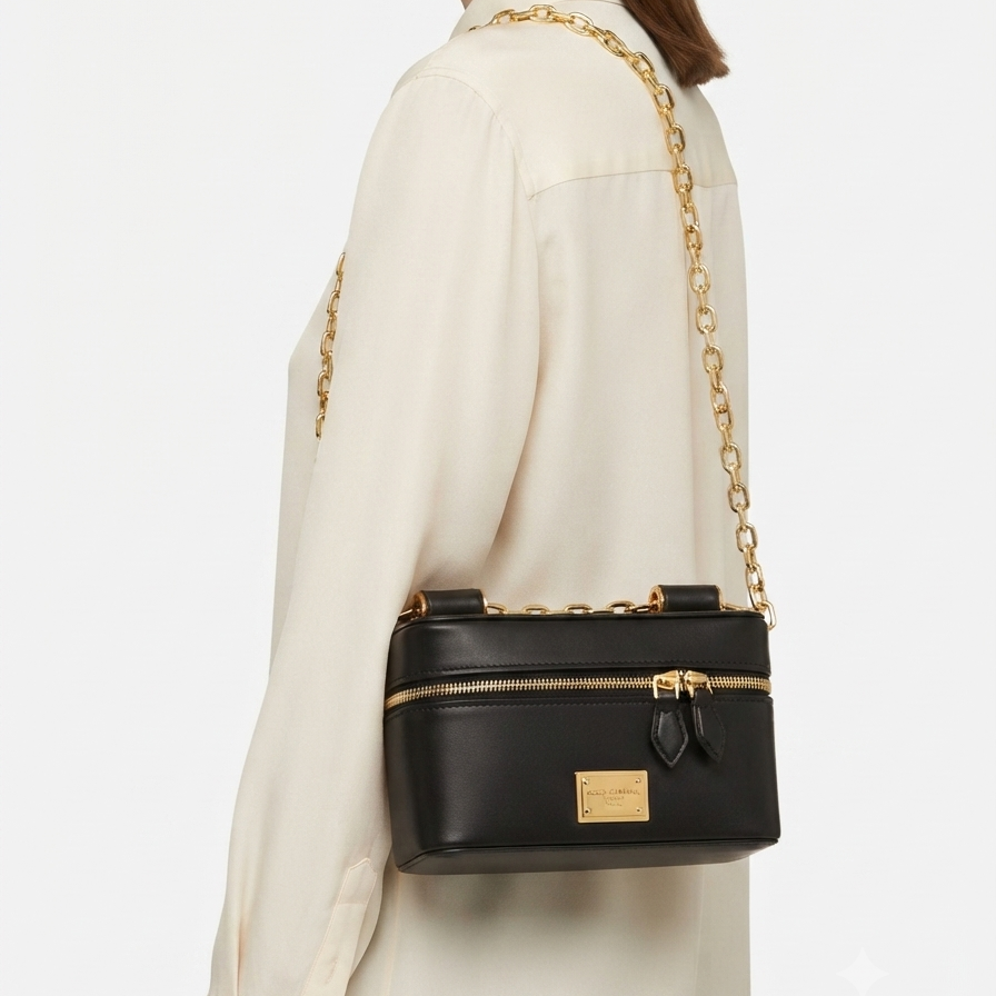 Dolce & Gabbana Style Box Bag with Gold Chain Strap ✨👜