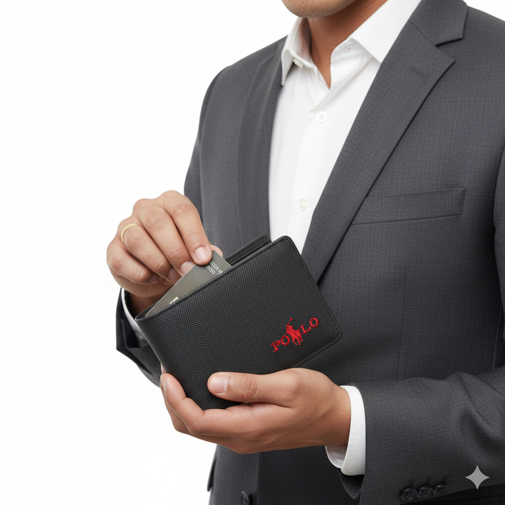 Polo Black Textured Bi-Fold Wallet 🖤💼✨