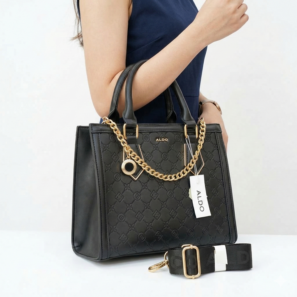 Aldo Chic Colorblock Bag 🖤🤍❤️ With Dust Bag & Box