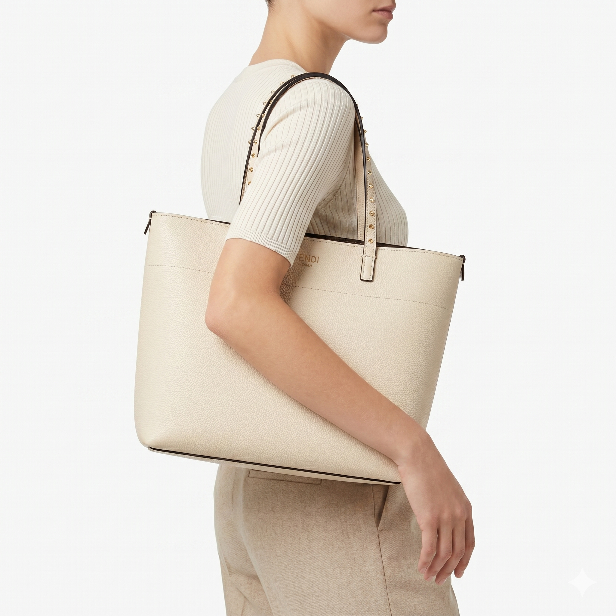 Fendi Double Face Ivory Tote 👜 Elegant Simplicity