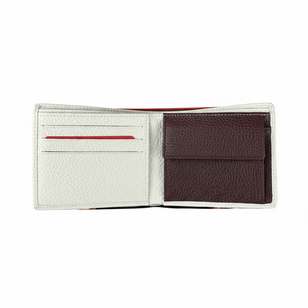 Designer White Pebble Leather Bi-Fold Wallet with Embossed Initials 🤍🗂️💰