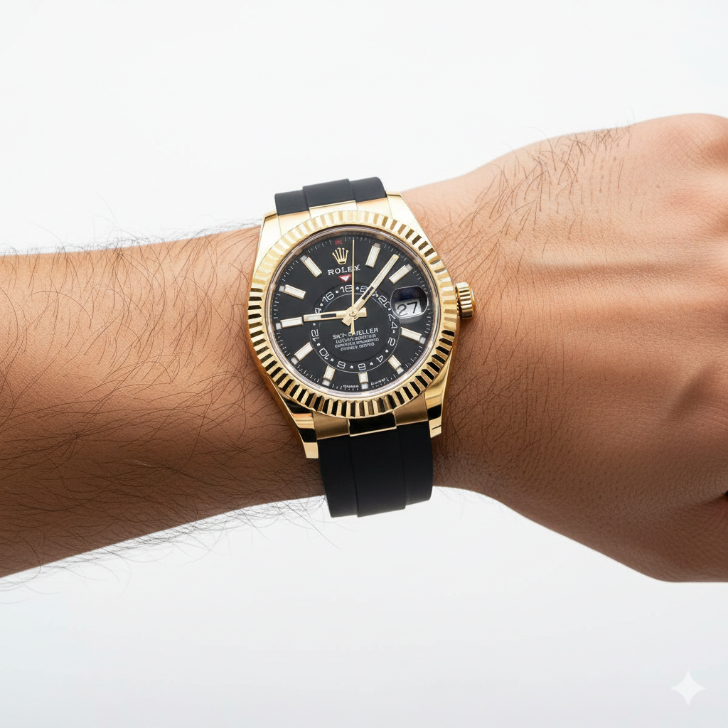 Rolex Sky-Dweller Gold Watch with Oysterflex Band ⌚✨👑