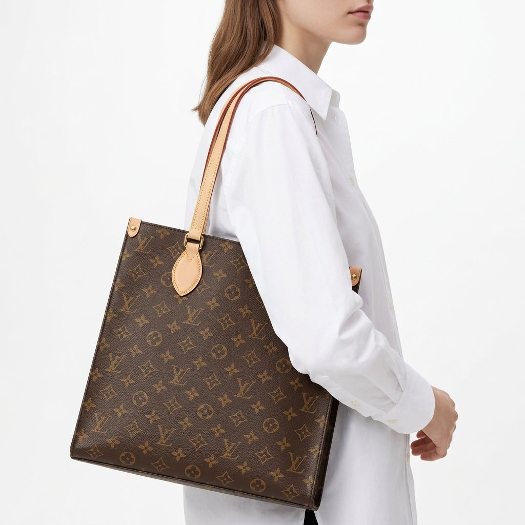 Louis Vuitton Monogram Tote with Gold Tone Hardware
