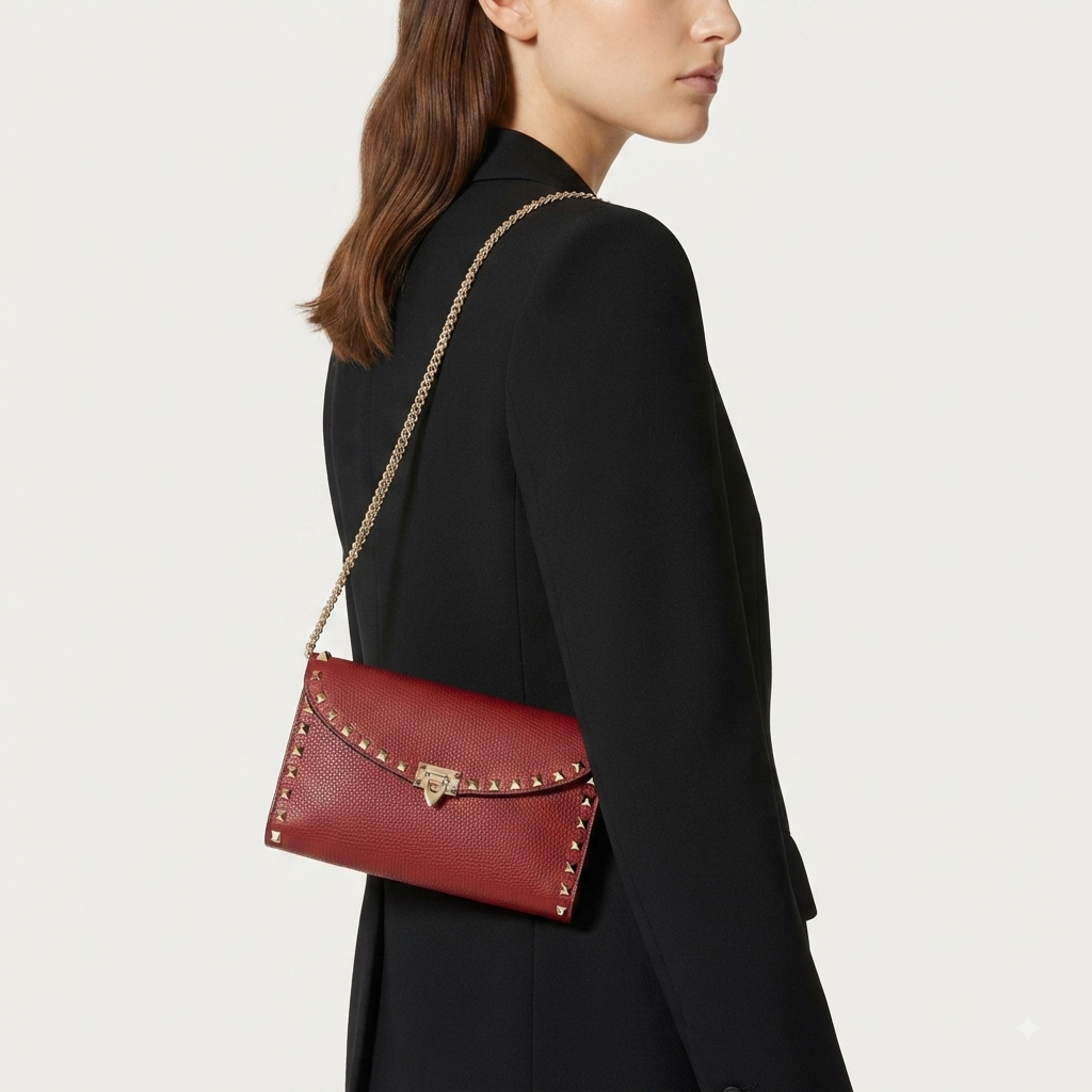 Valentino Garavani Studded Clutch with Chain Strap
