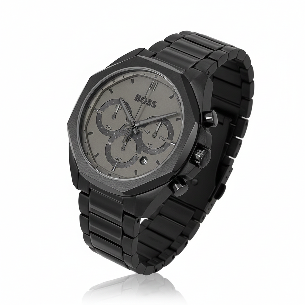 Hugo Boss Octagonal Black Chronograph Watch ⌚️🖤✨