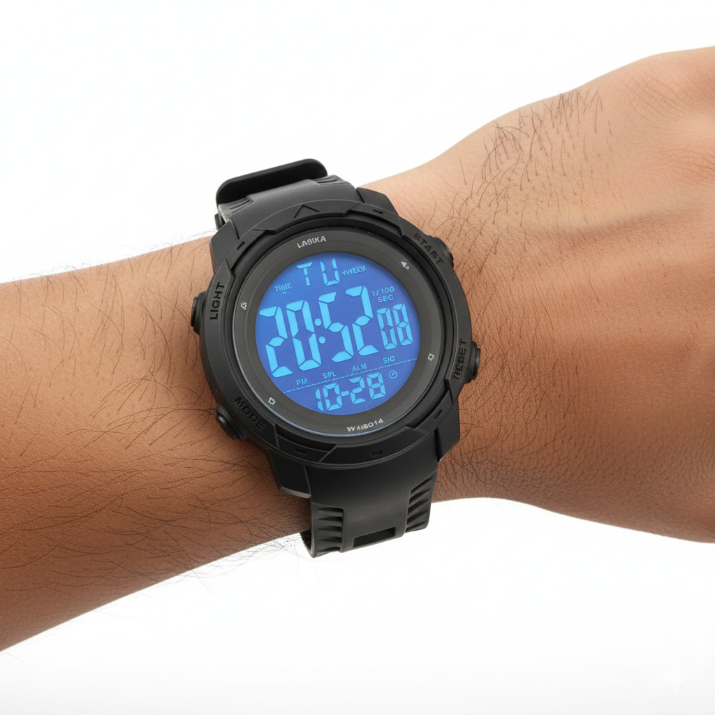 Lasika W-H8014 Rugged Digital Sports Watch with Oversized Blue Backlit Display ⌚️🏃‍♂️🔋