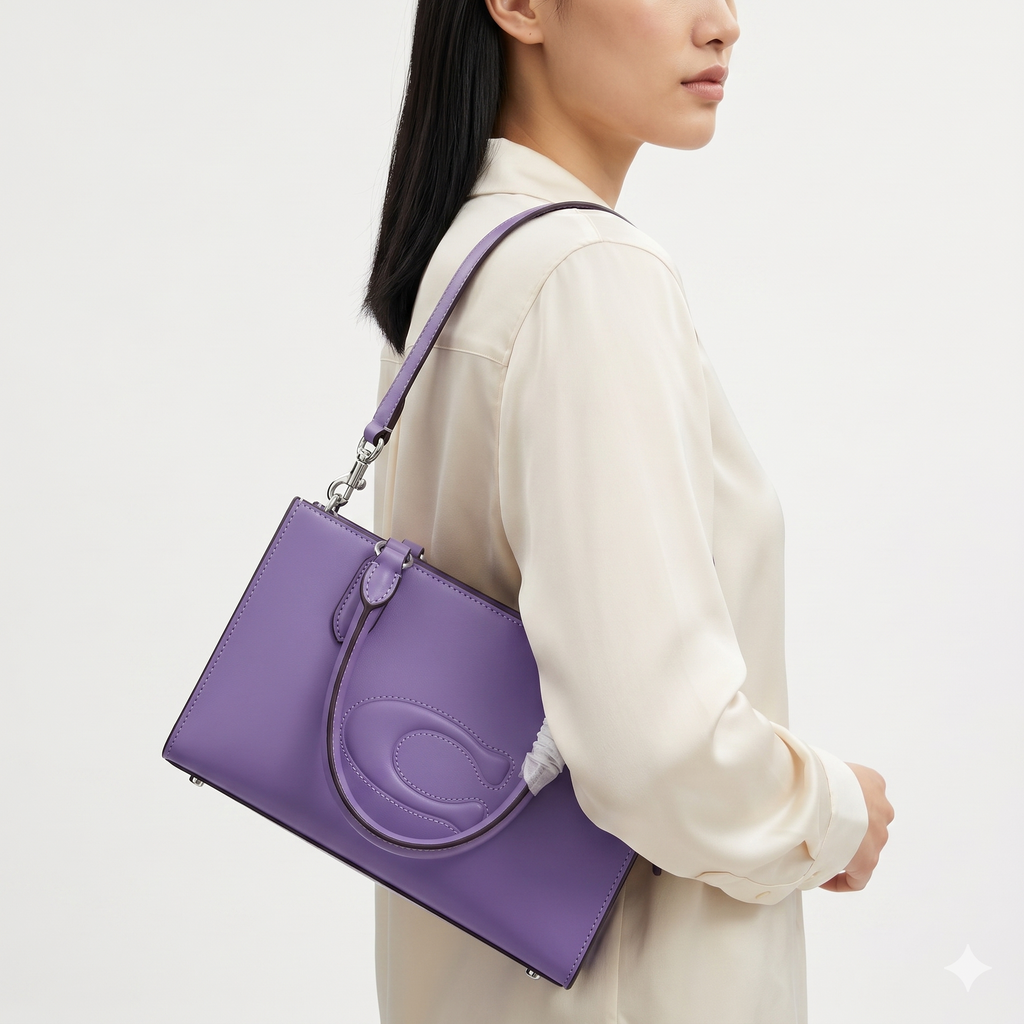 Coach Purple Signature C Handbag with Detachable Strap 💜👜