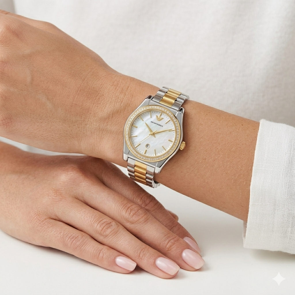 Emporio Armani Gold & Silver Women's Watch ⌚✨