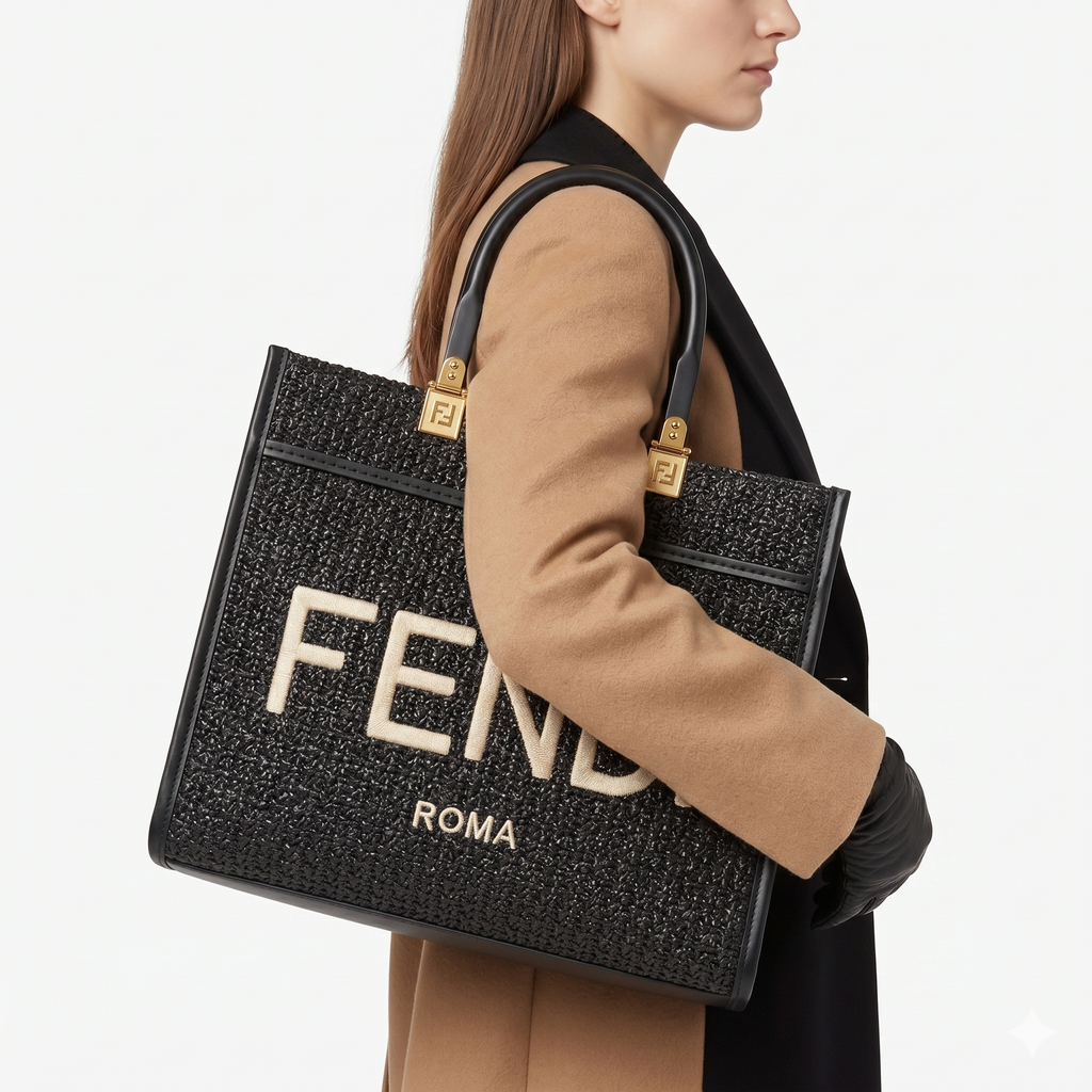 Fendi Black & Beige Baguette: Iconic Style 🖤👜✨