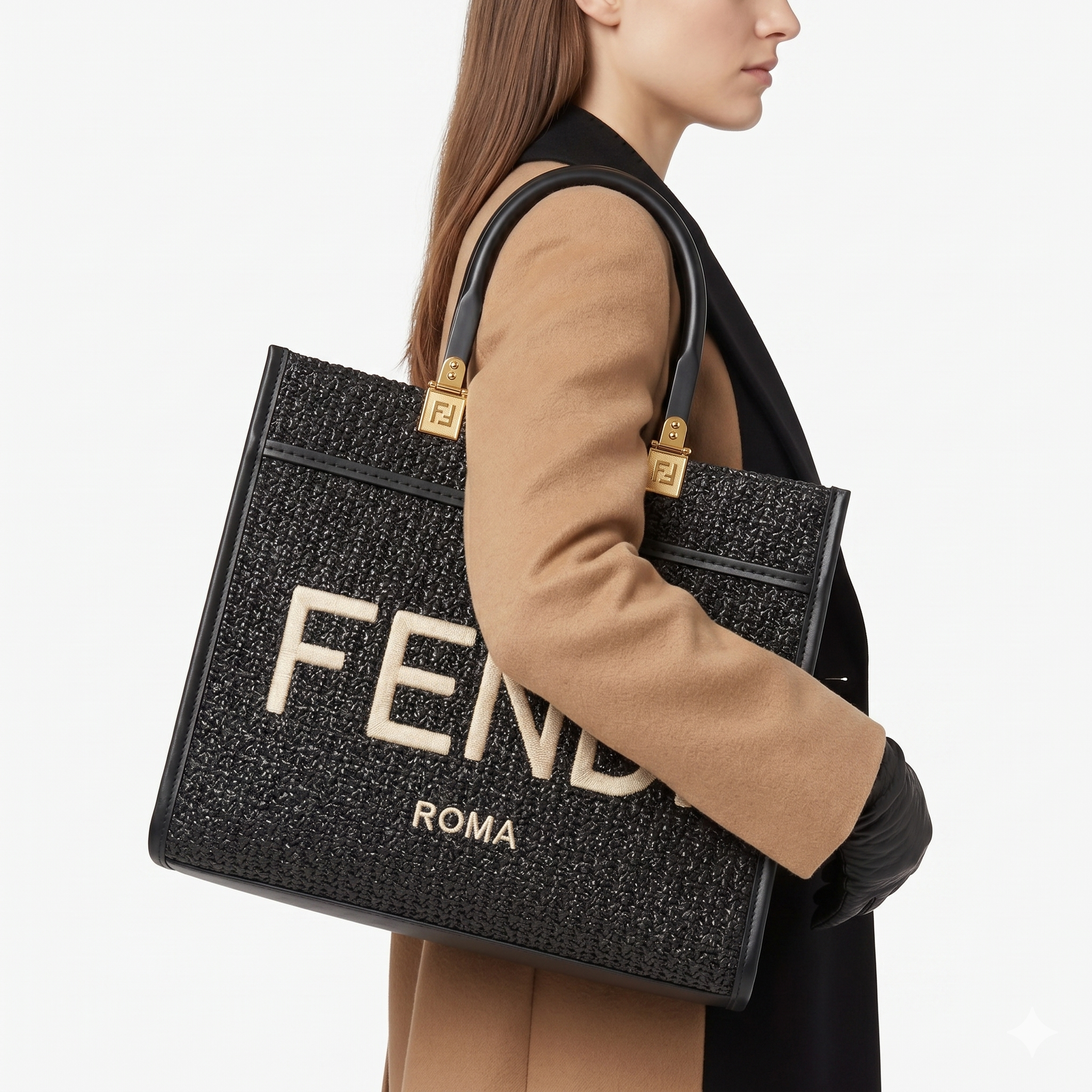 Fendi Black & Beige Baguette: Iconic Style 🖤👜✨