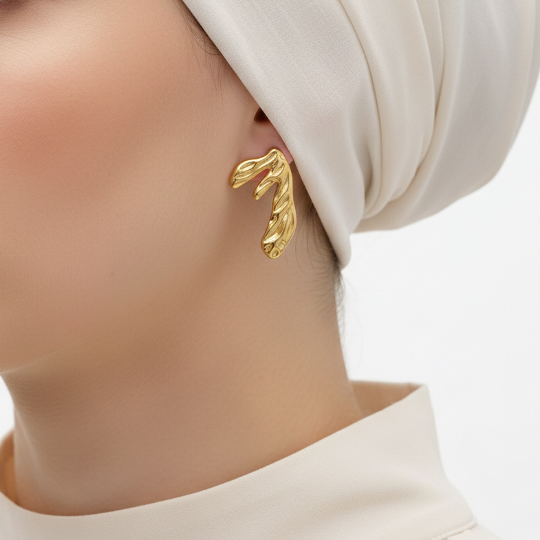 Abstract Gold Stainless Steel Earrings 💛