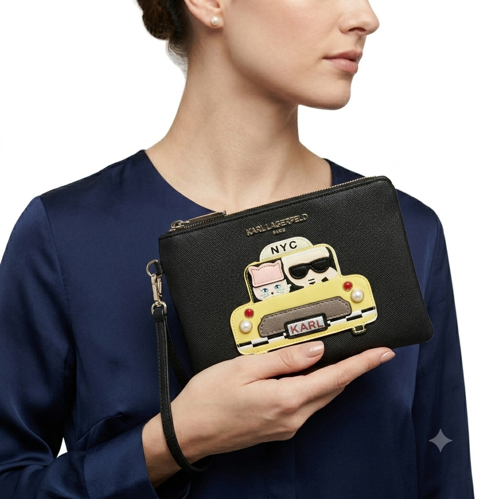 Karl Lagerfeld NYC Taxi Clutch Wallet in Black and Yellow 🚕👜