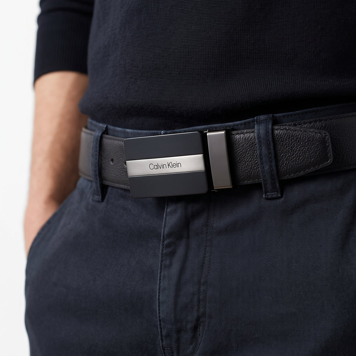 Calvin Klein Mirror Finish Sleek Black Belt
