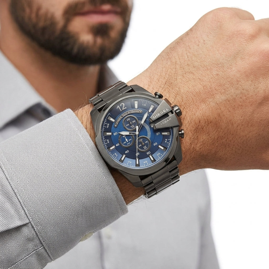 Diesel Only The Brave Chronograph Watch in Dark Grey Stainless Steel