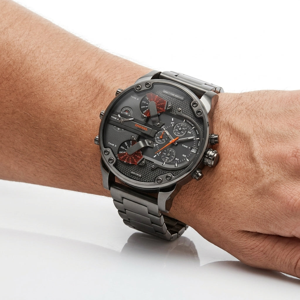 Diesel Mr. Daddy 2.0 Gunmetal Stainless Steel Multi-Dial Watch