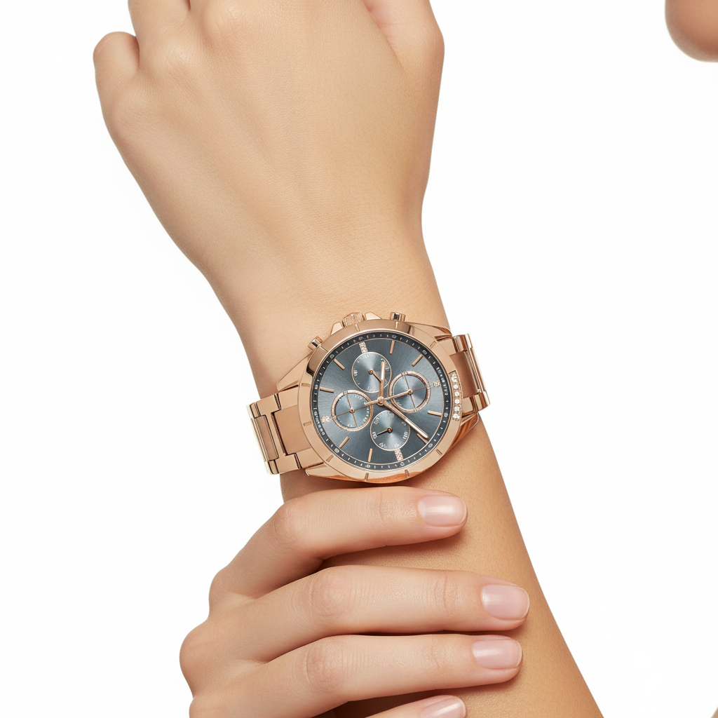 Tommy Hilfiger Women's Rose-Gold Crystal Accent Multi-Function Watch 💖✨🔵