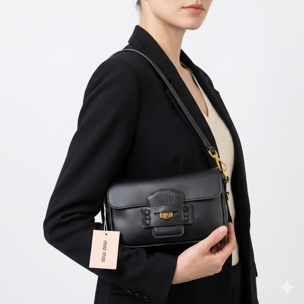 MIU MIU Black Leather Top Quality Bag 🖤