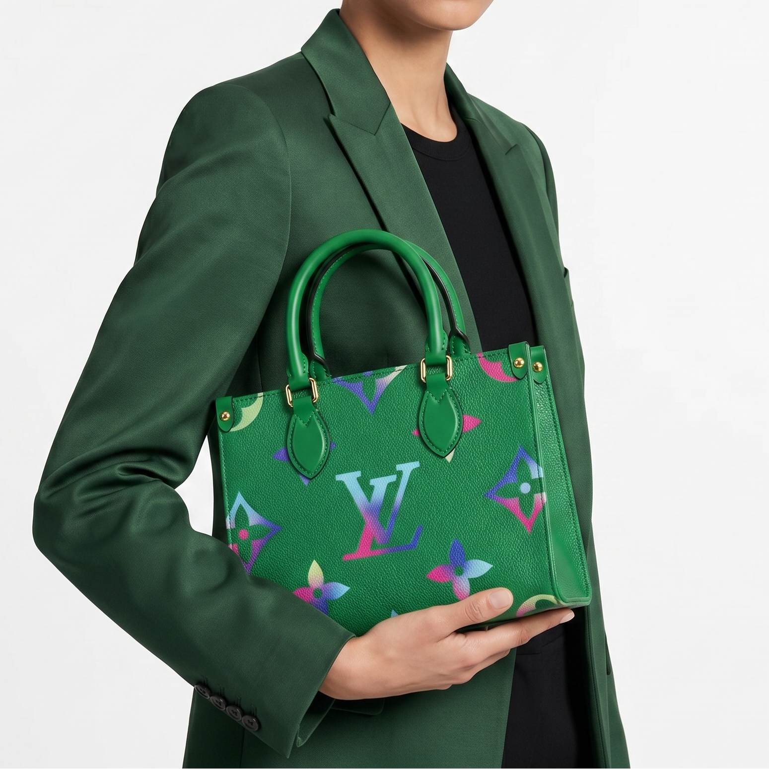 Gradient Monogram Satchel in Vibrant Green 👜✨