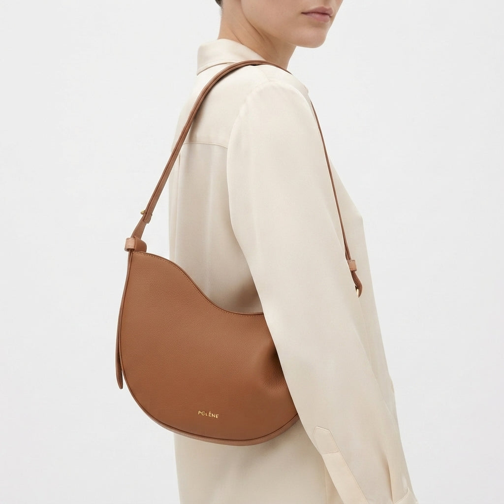 Polène Sculptural Leather Shoulder Bag