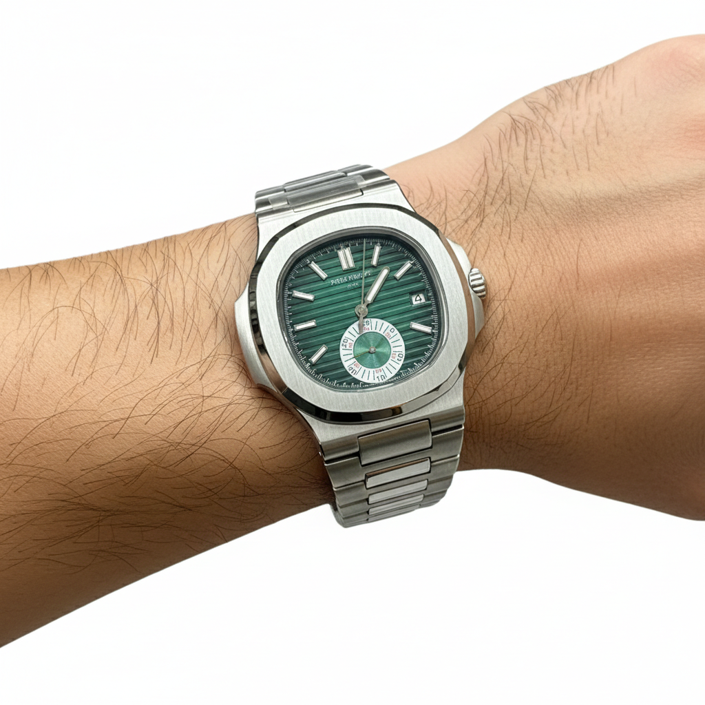 Patek Philippe Nautilus Luxury Watch with Emerald Green Dial ⌚️💚✨