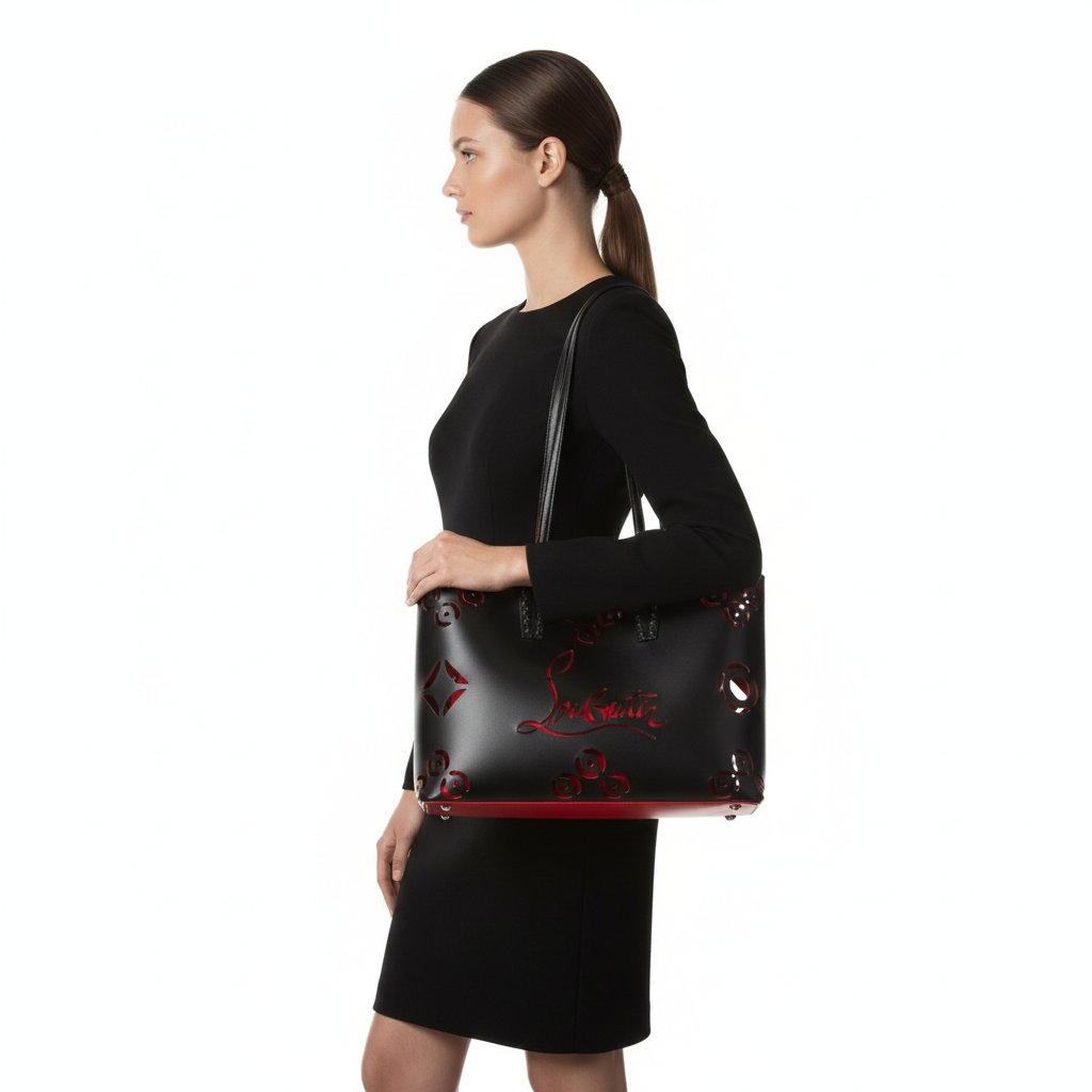 Christian Louboutin Laser Cut Tote with Signature Script 👜✨🔴