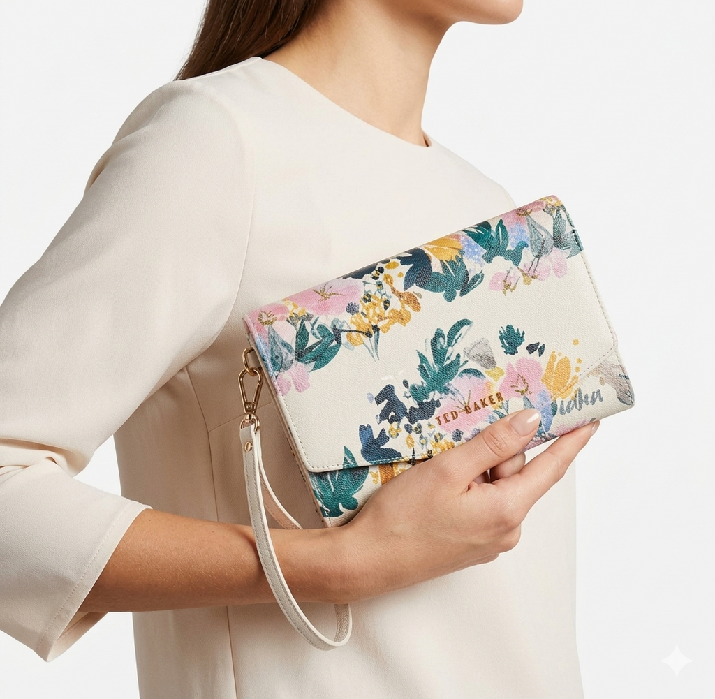Ted Baker Floral Print Wristlet Clutch 🌸🍃✨