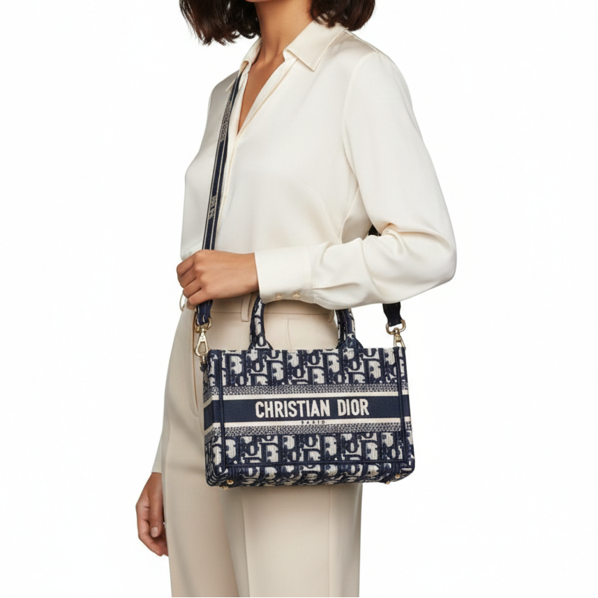 Christian Dior Book Tote Mini in Blue Oblique Canvas 👜💙✨
