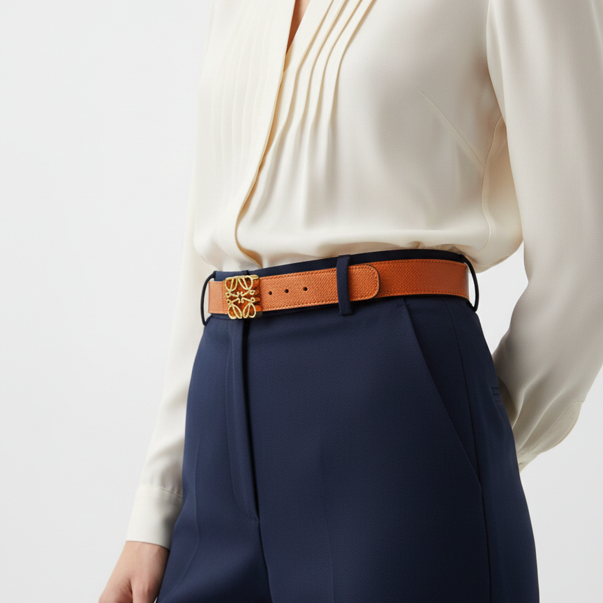 Loewe Anagram Double Wrap Leather Bracelet in Orange 🍊✨💫