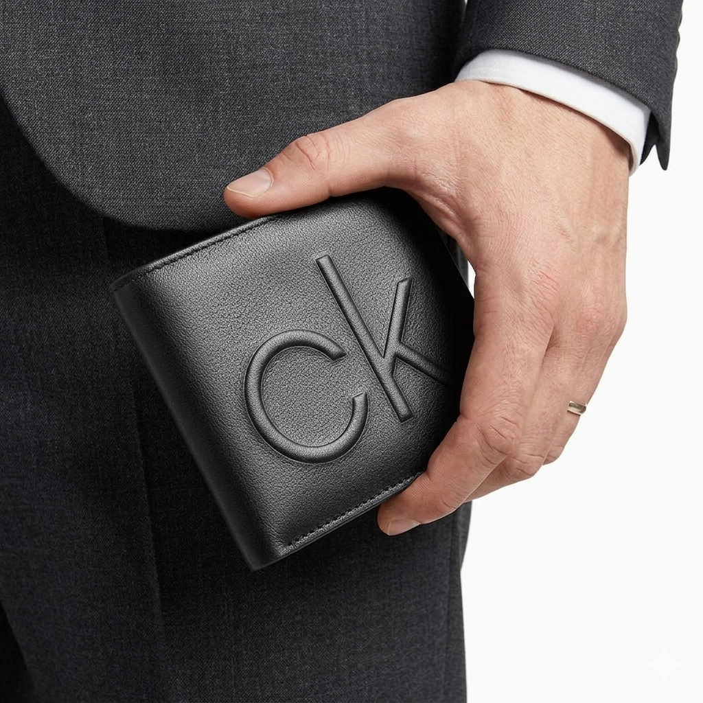 Calvin Klein Black Leather Wallet with Box 🖤💼🎁