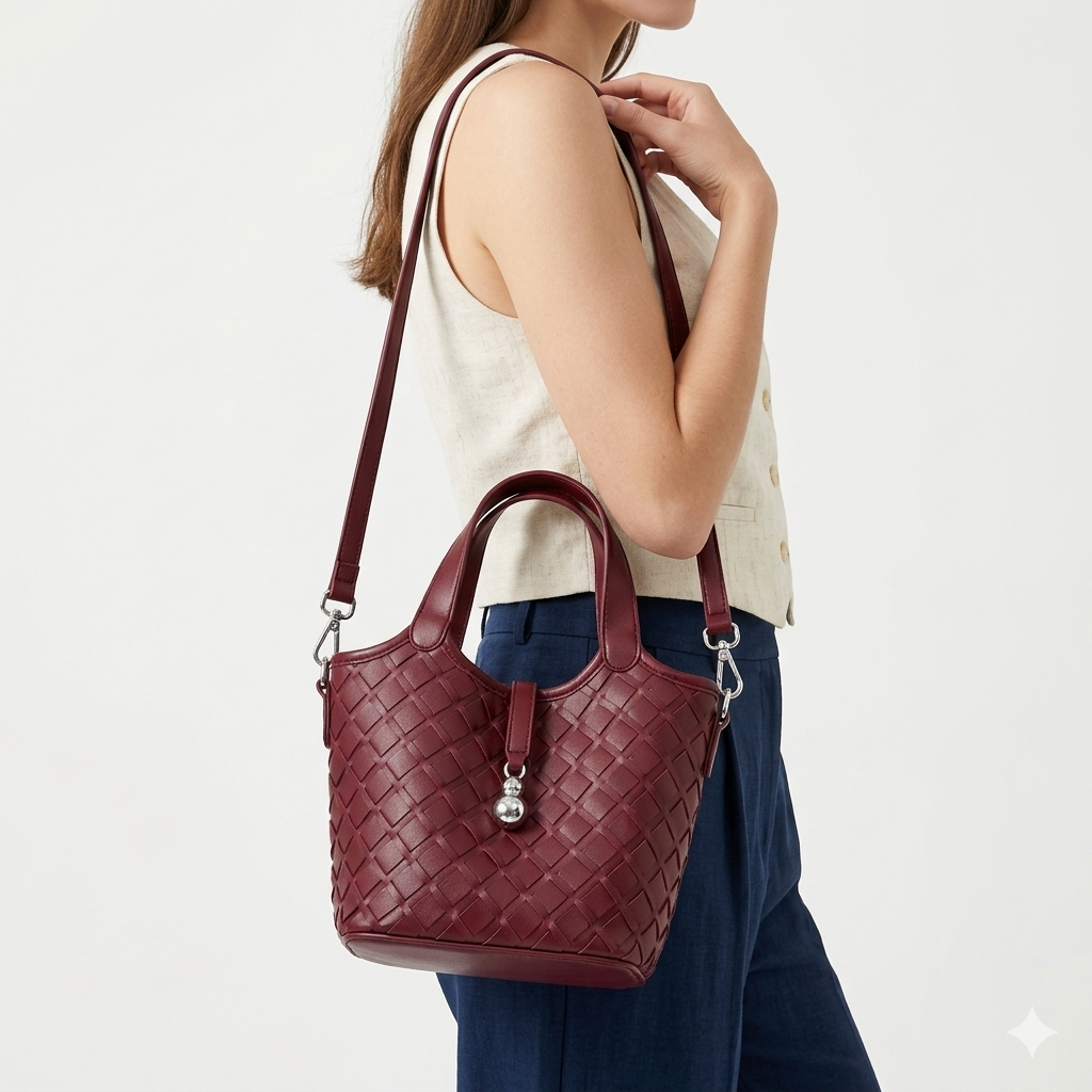Bottega Veneta Burgundy Woven Bag 👜🍷 Dark Academia Style