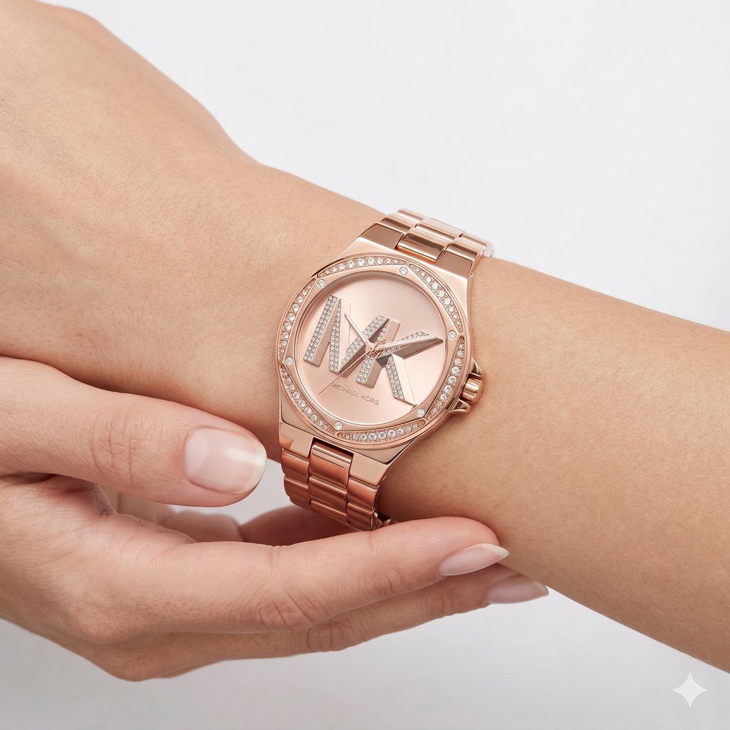 Michael Kors Rose Gold Crystal MK Watch ⌚✨