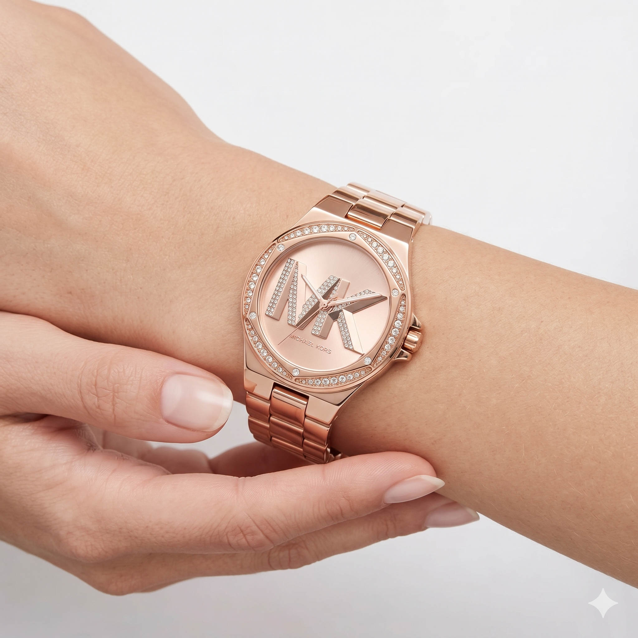 Michael Kors Rose Gold Crystal MK Watch ⌚✨