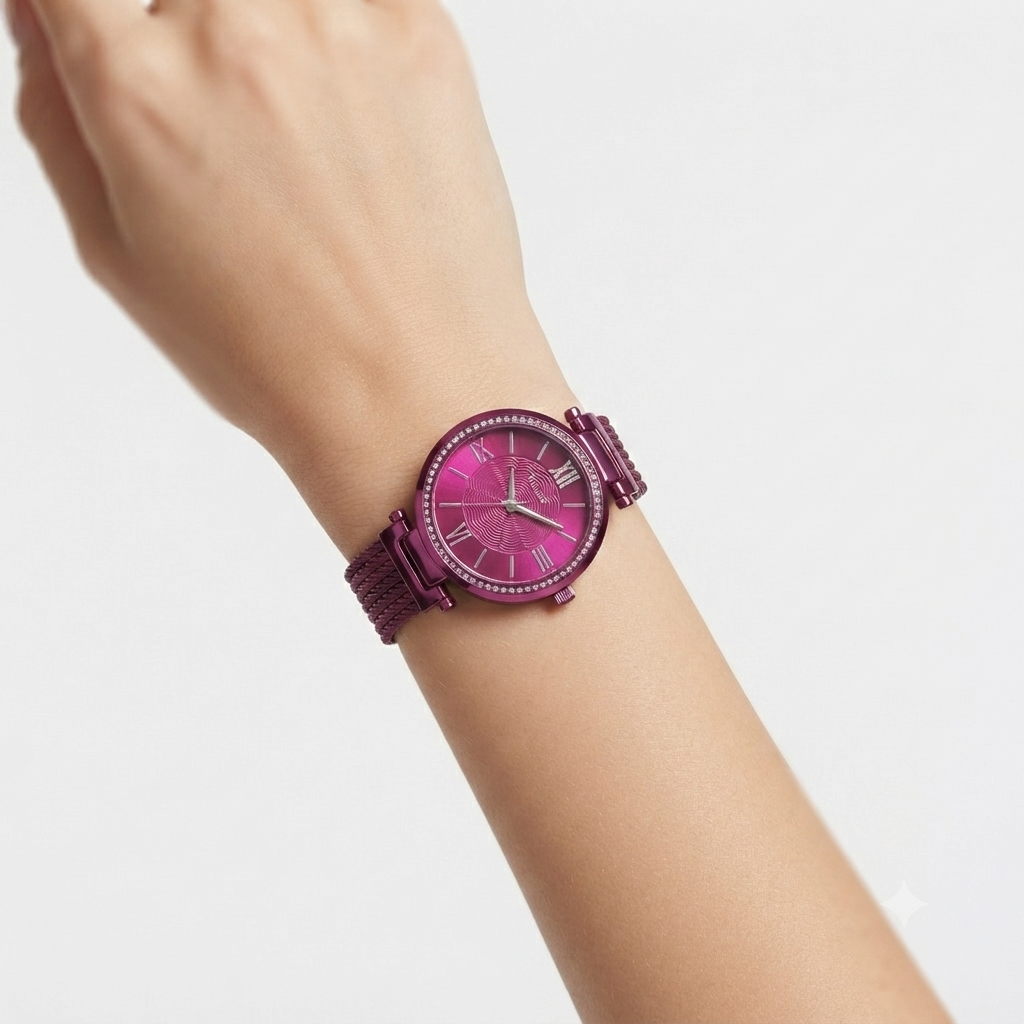 Guess Radiant Pink Crystal Bezel Watch 💖✨⌚