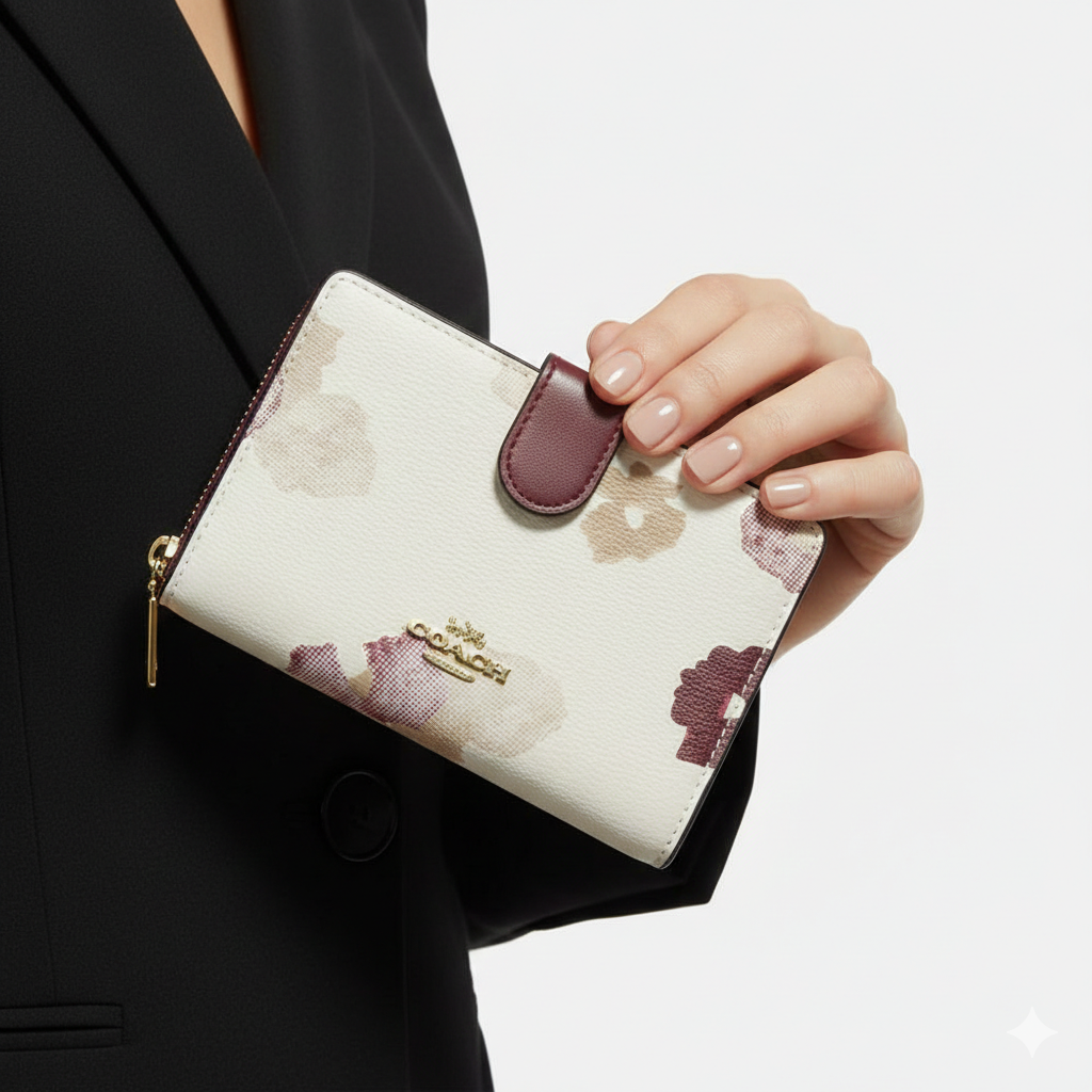Coach Medium Corner Zip Wallet in Floral Print 🌸👛✨
