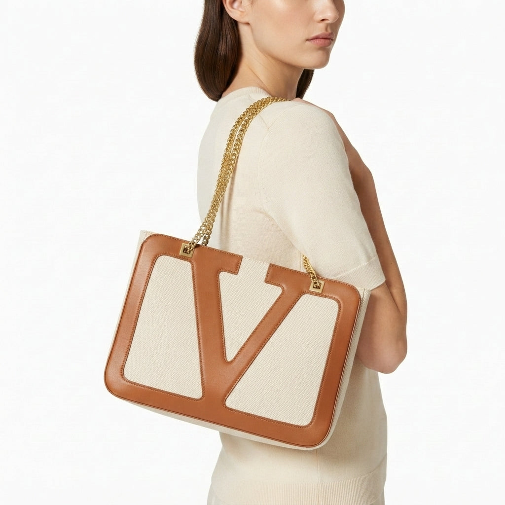 Valentino Garavani VLogo Two Tone Chain Strap Handbag