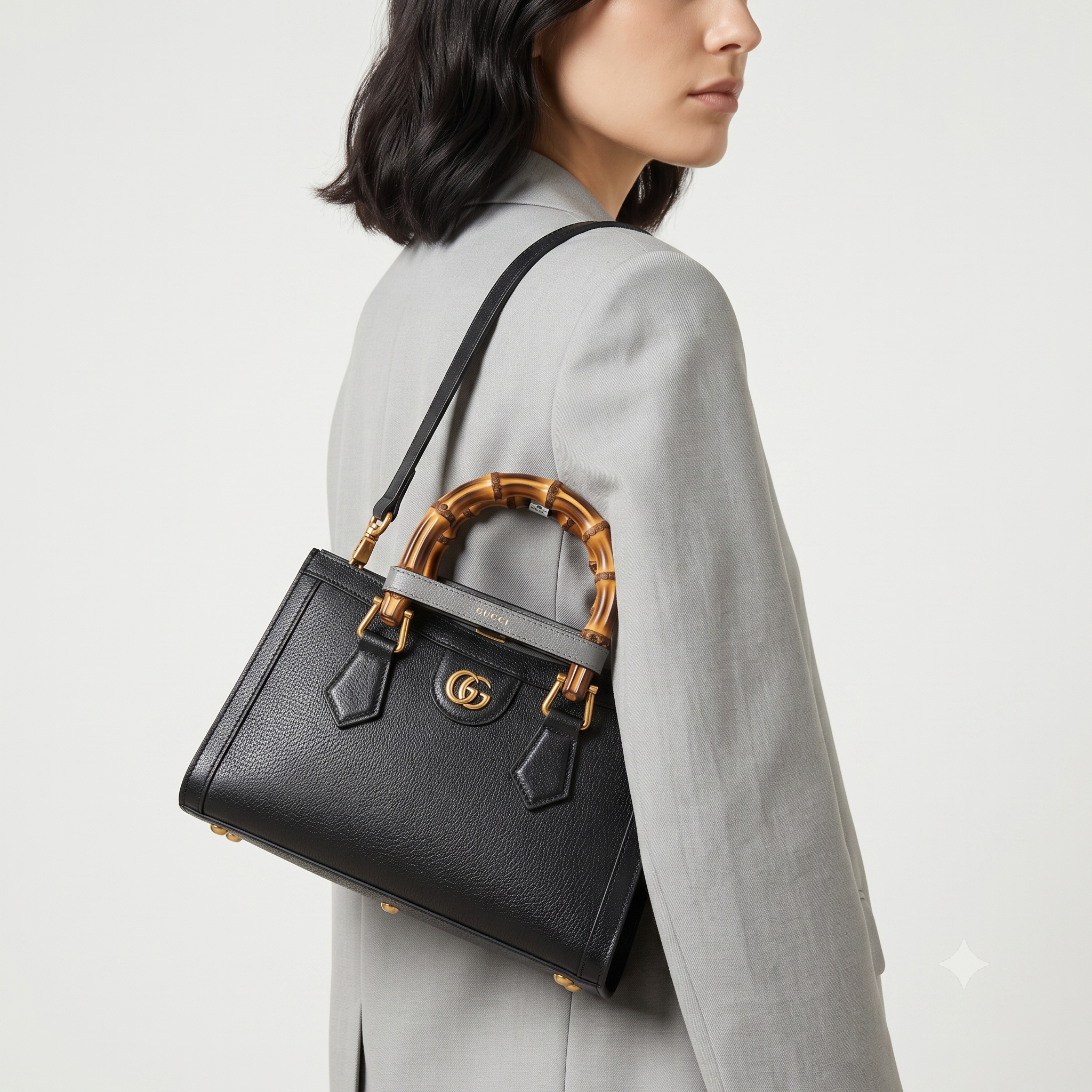 Gucci Bamboo Handle Leather Bag in Black 👜✨