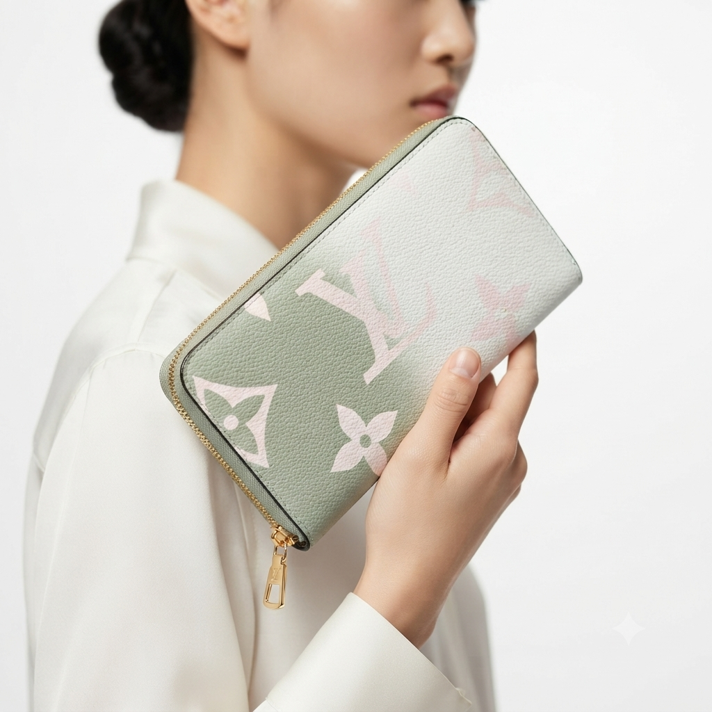 Louis Vuitton Monogram Zip-Around Wallet in Grey 👛✨