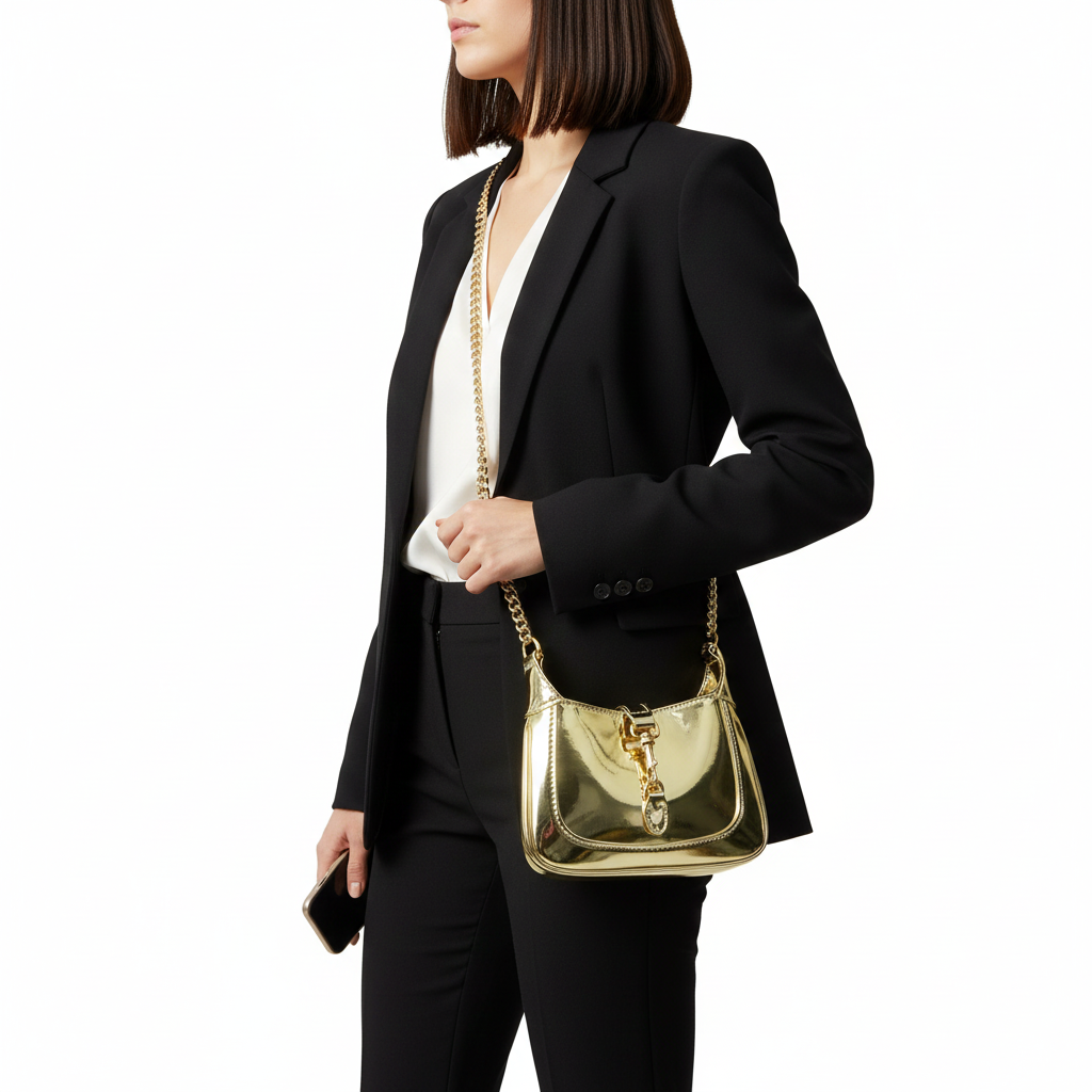 GUCCI Metallic Gold Mini Hobo Bag with Chain Strap ✨💛🔗