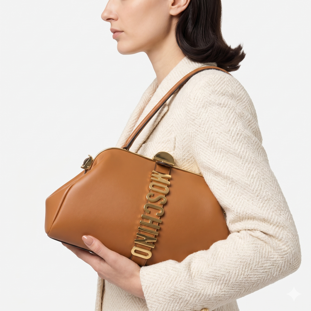 Moschino Tri-Color Satchel 👜 Brown, Red, White